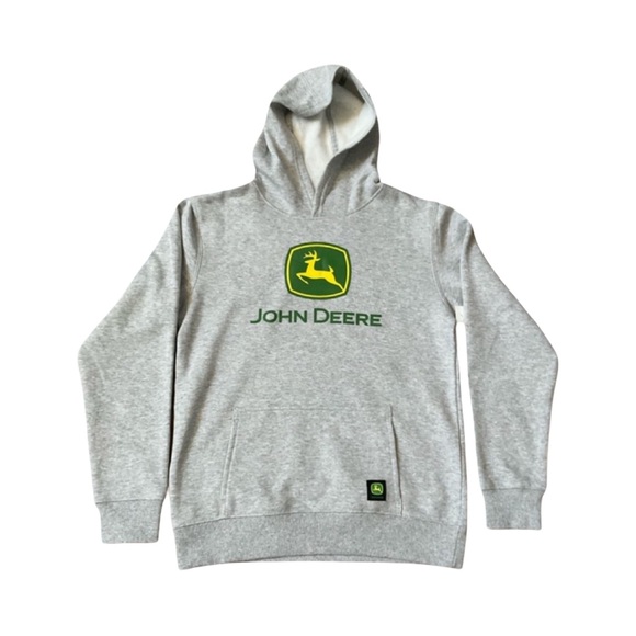 John Deere Other - John Deere Hoodie Youth L 10/12 NWT | Gray Tractor Logo Pullover Sweatshirt NEW